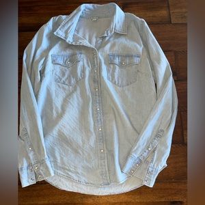 AERIE Blue Jean Shirt jacket
